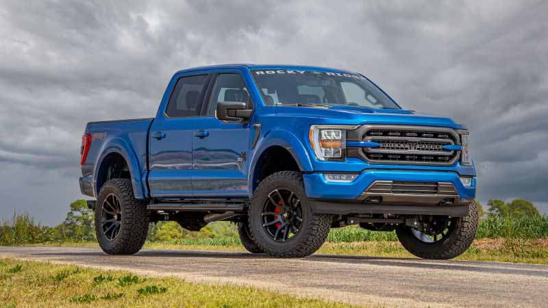 Blue Lifted Truck